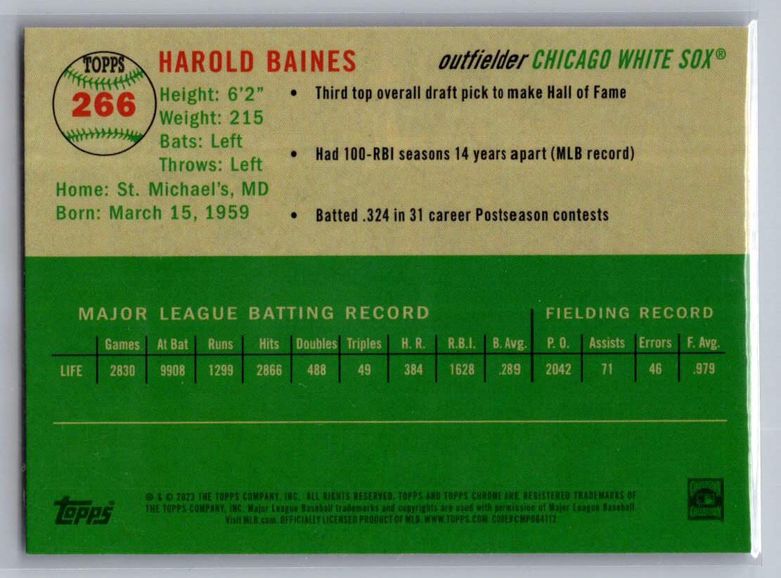 2023 Topps Chrome Platinum Anniversary #266 Harold Baines
