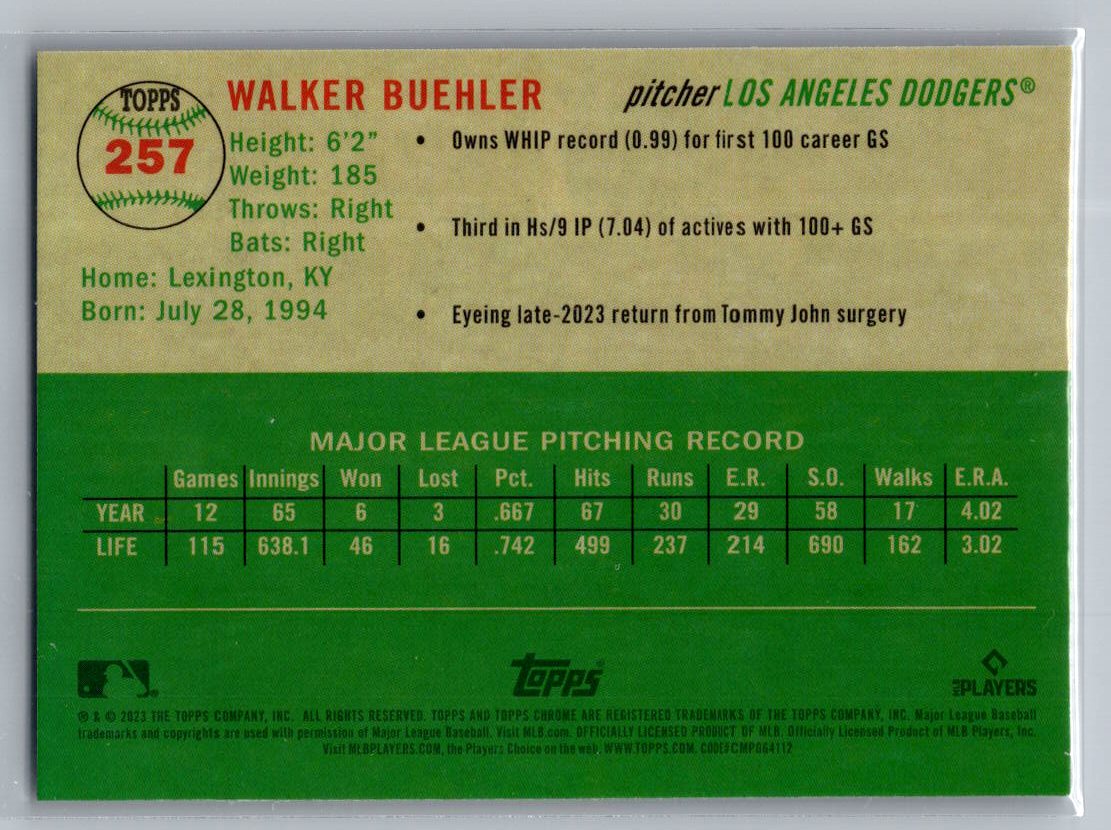 2023 Topps Chrome Platinum Anniversary #257 Walker Buehler