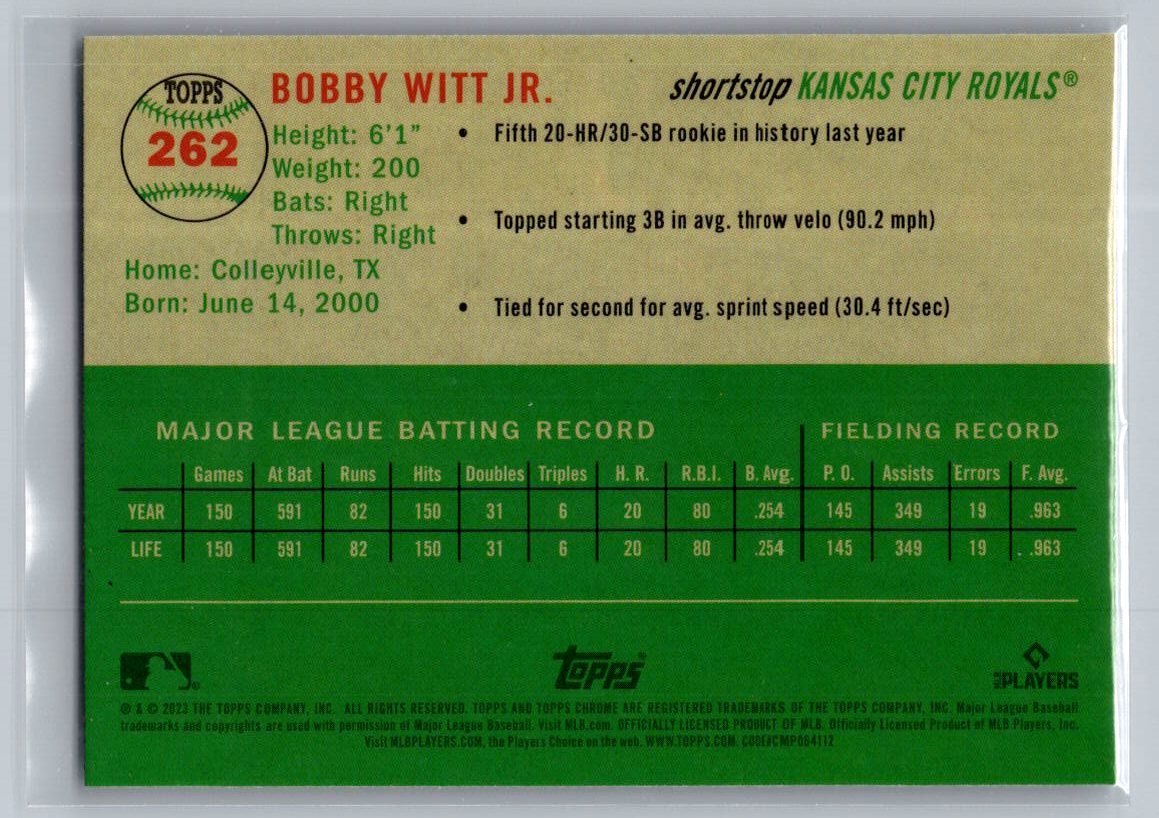 2023 Topps Chrome Platinum Anniversary #262 Bobby Witt Jr.