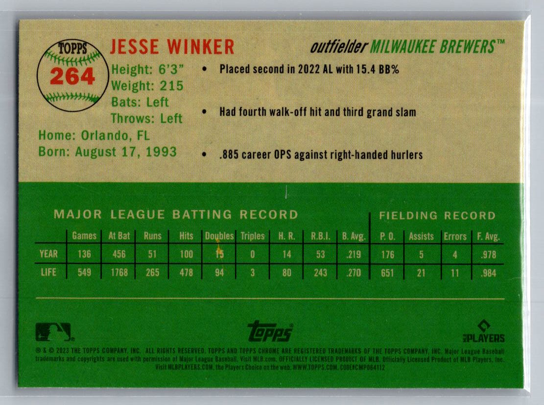 2023 Topps Chrome Platinum Anniversary #264 Jesse Winker