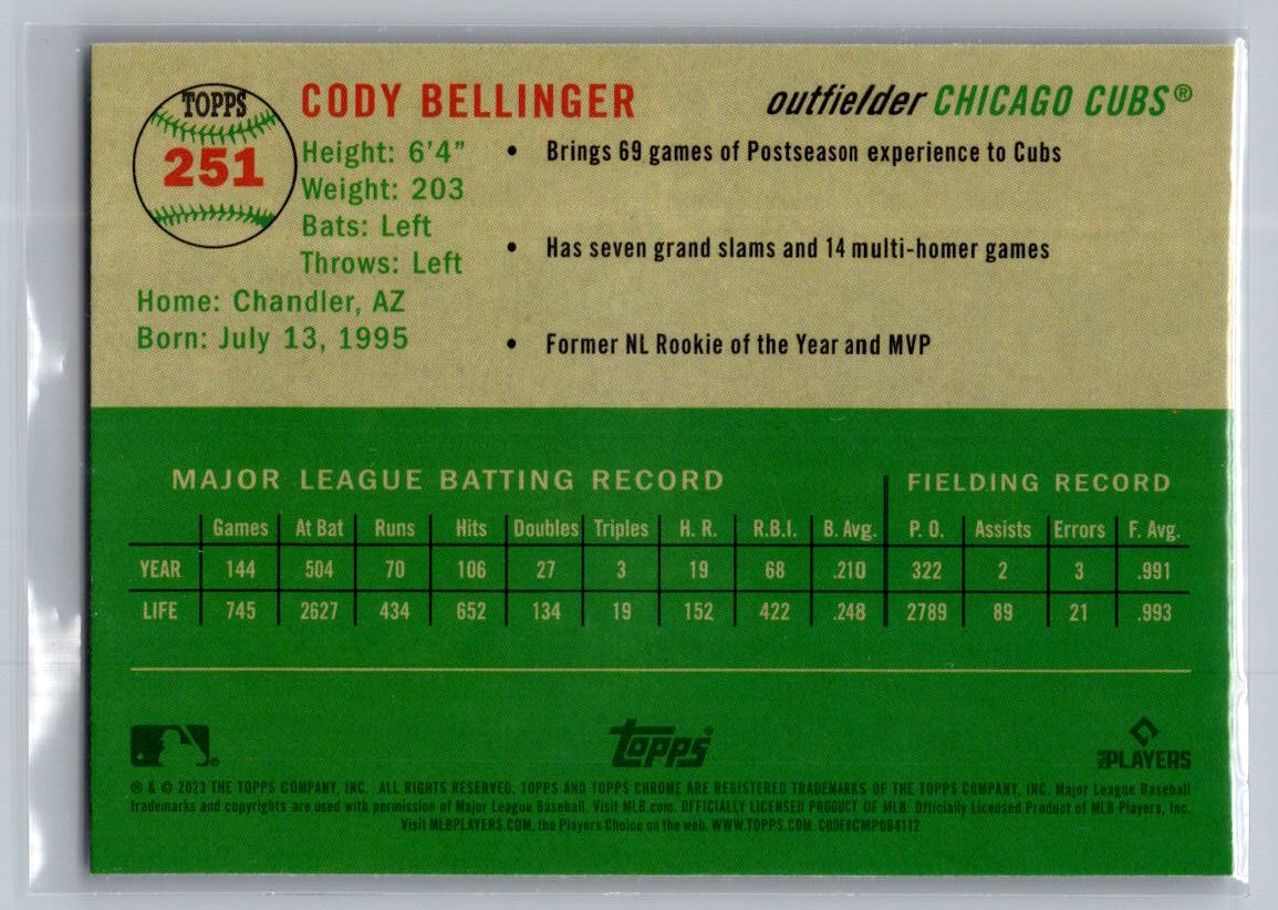 2023 Topps Chrome Platinum Anniversary #251 Cody Bellinger