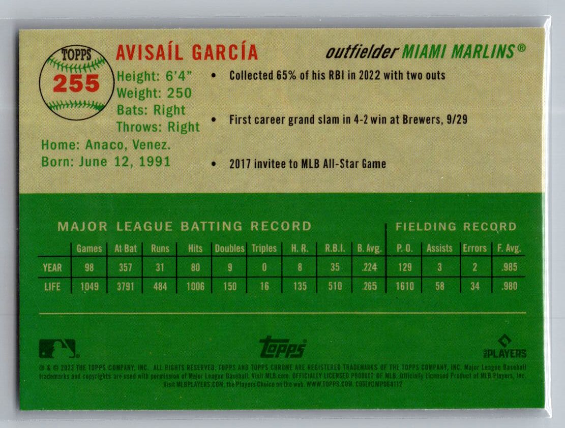 2023 Topps Chrome Platinum Anniversary #255 Avisaíl García