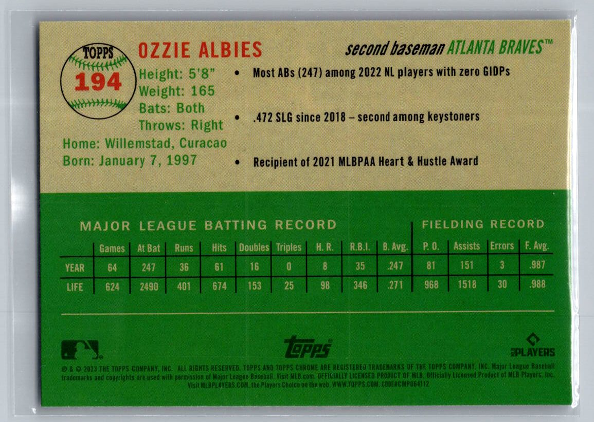 2023 Topps Chrome Platinum Anniversary #194 Ozzie Albies