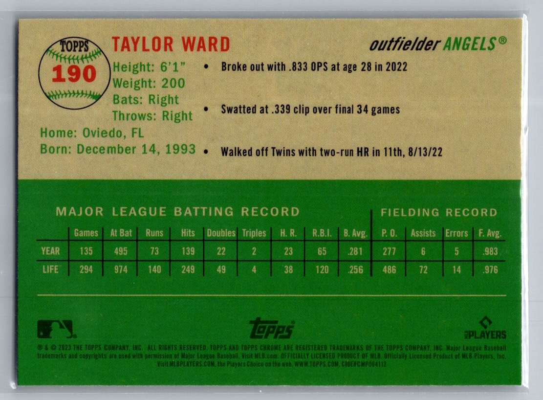 2023 Topps Chrome Platinum Anniversary #190 Taylor Ward