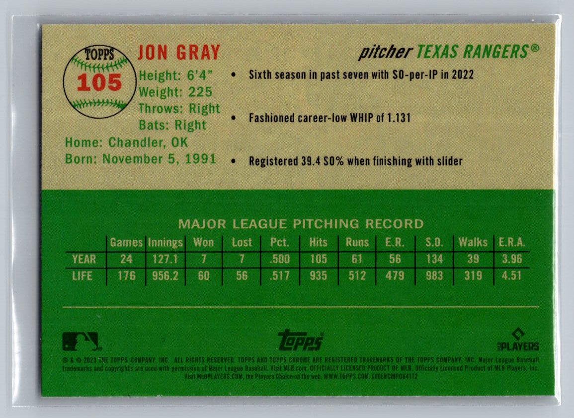 2023 Topps Chrome Platinum Anniversary #105b Jon Gray