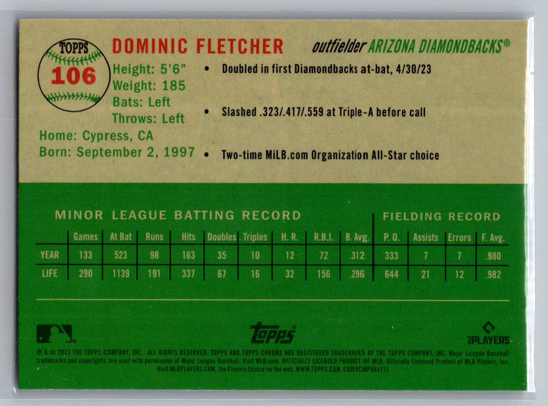 2023 Topps Chrome Platinum Anniversary #106 Dominic Fletcher
