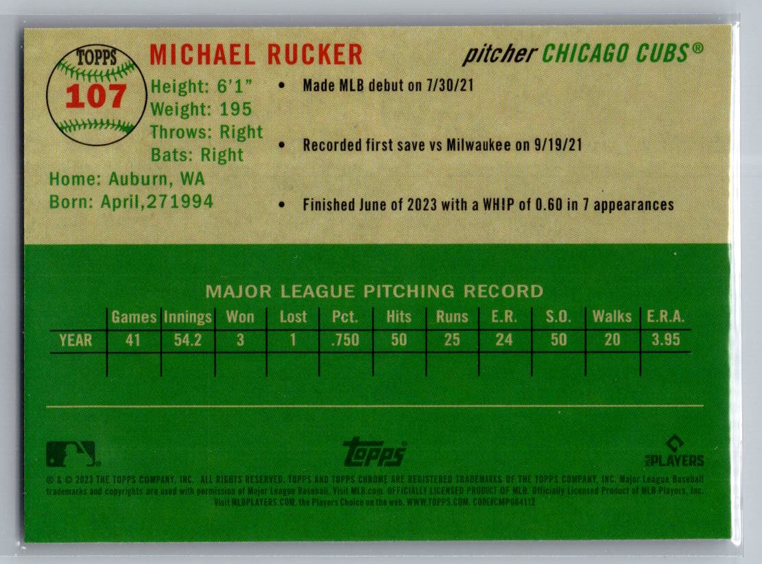 2023 Topps Chrome Platinum Anniversary #107 Michael Rucker