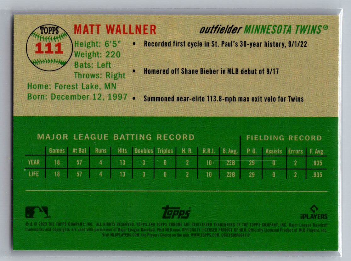 2023 Topps Chrome Platinum Anniversary #111 Matt Wallner