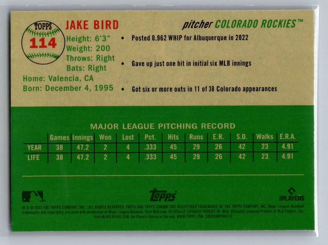 2023 Topps Chrome Platinum Anniversary #114 Jake Bird