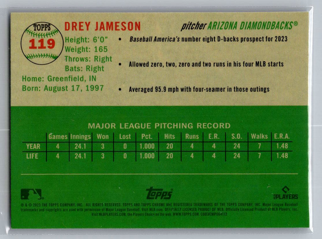2023 Topps Chrome Platinum Anniversary #119 Drey Jameson