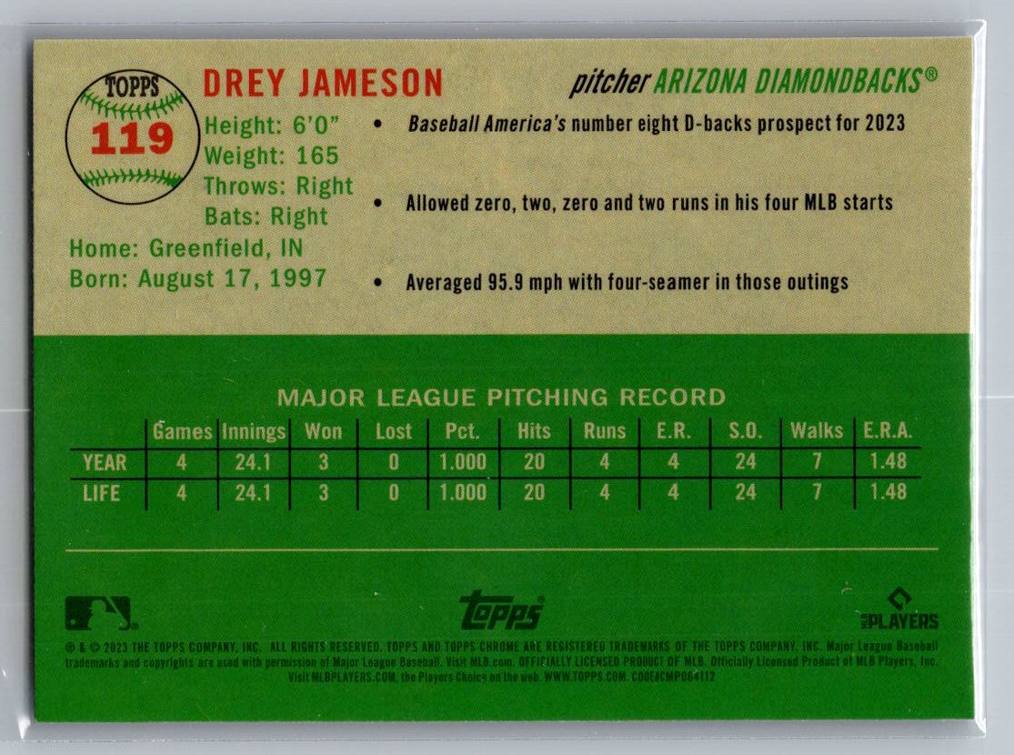 2023 Topps Chrome Platinum Anniversary #119 Drey Jameson