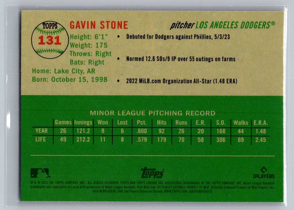 2023 Topps Chrome Platinum Anniversary #131 Gavin Stone