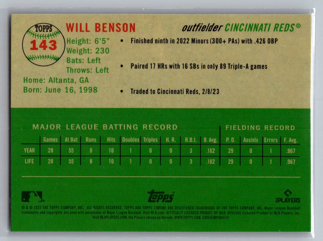 2023 Topps Chrome Platinum Anniversary #143 Will Benson
