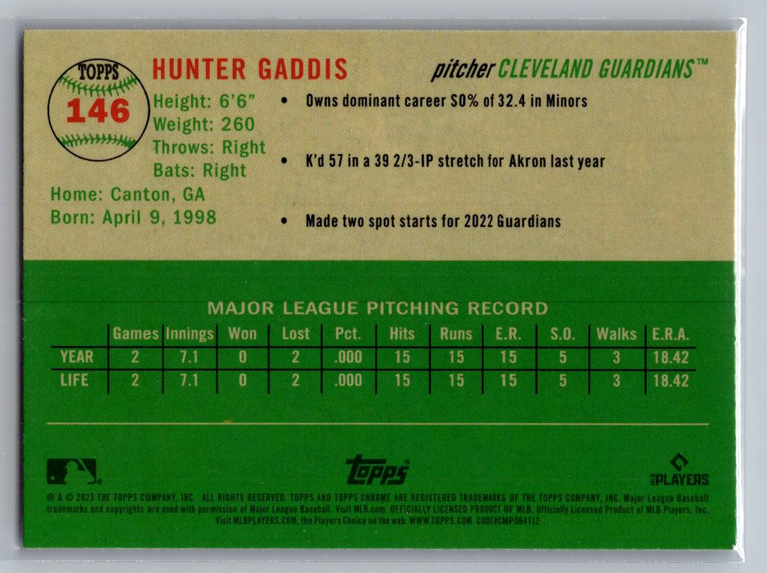 2023 Topps Chrome Platinum Anniversary #146 Hunter Gaddis