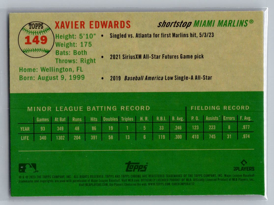 2023 Topps Chrome Platinum Anniversary #149 Xavier Edwards