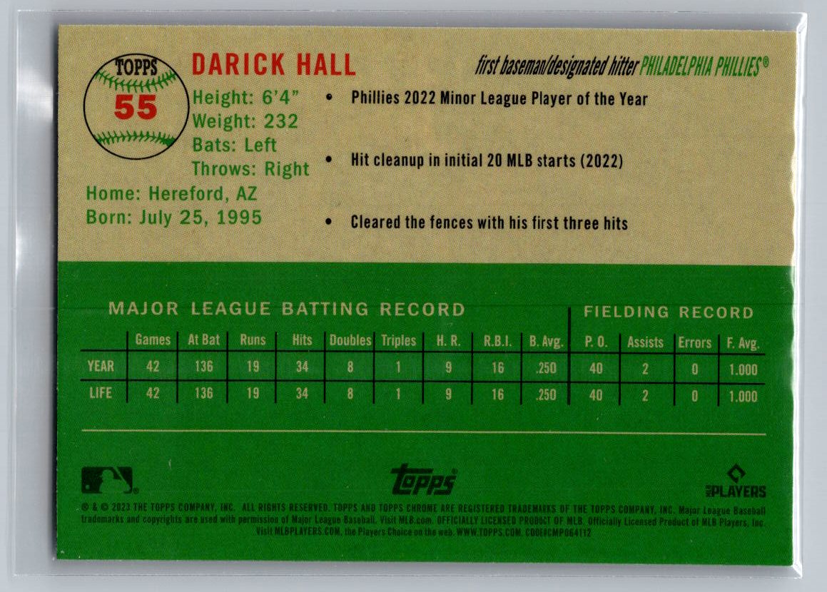 2023 Topps Chrome Platinum Anniversary #55 Darick Hall