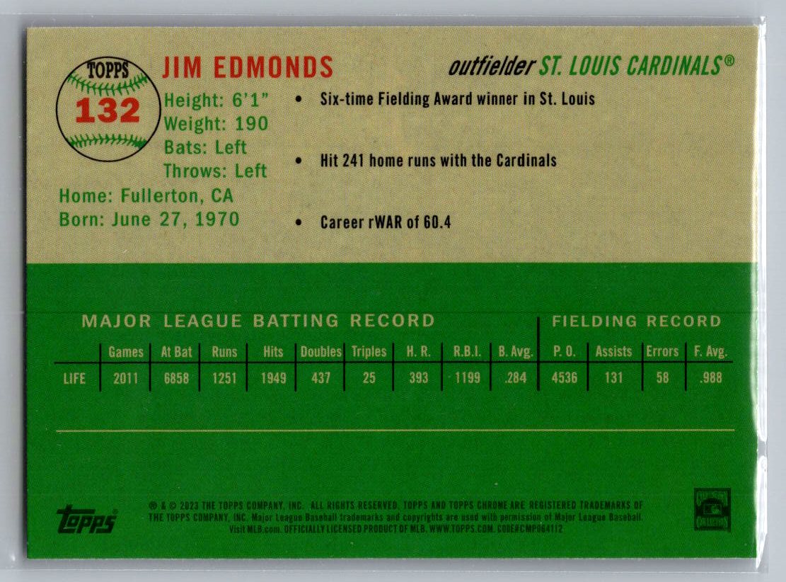 2023 Topps Chrome Platinum Anniversary #132 Jim Edmonds