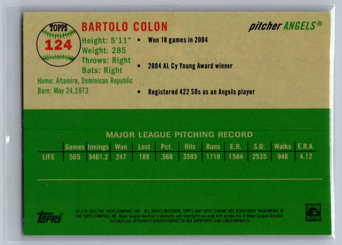 2023 Topps Chrome Platinum Anniversary #124 Bartolo Colon