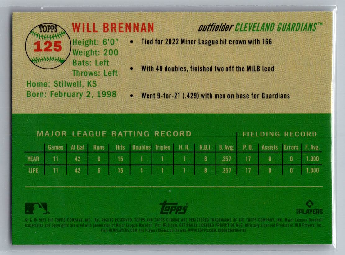 2023 Topps Chrome Platinum Anniversary #125 Will Brennan