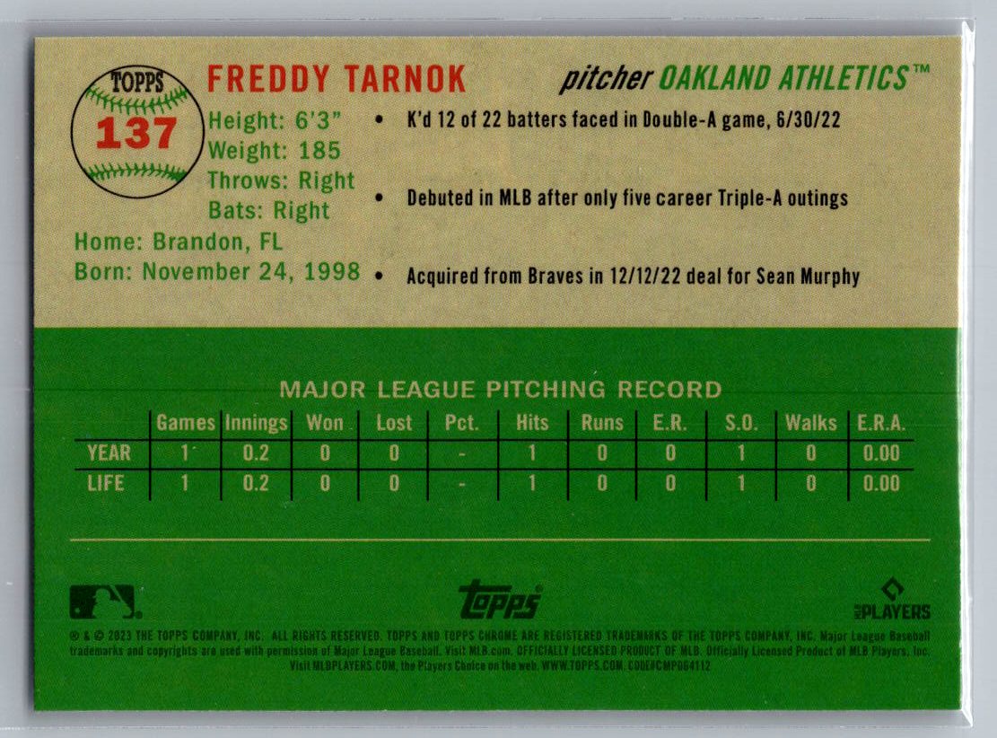 2023 Topps Chrome Platinum Anniversary #137 Freddy Tarnok
