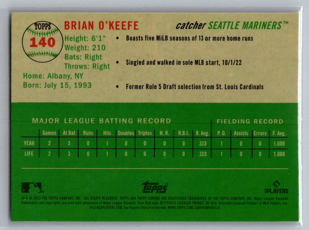2023 Topps Chrome Platinum Anniversary #140 Brian O'Keefe