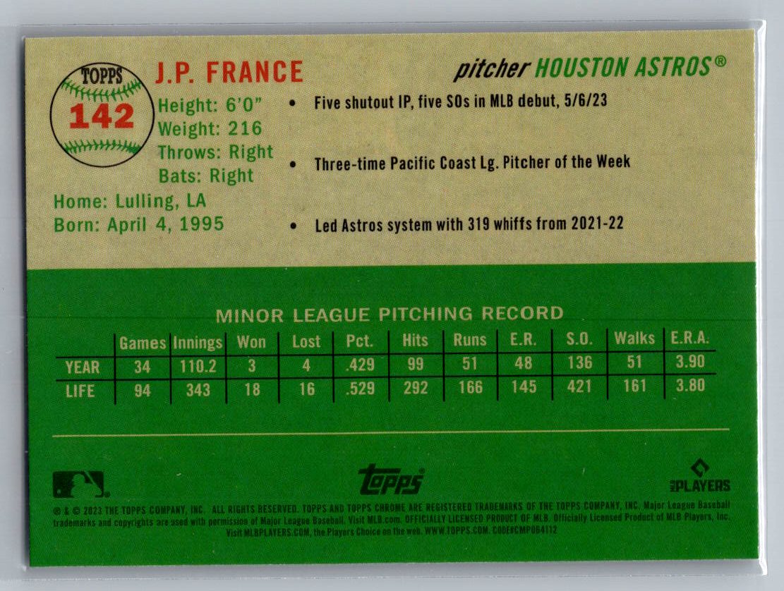 2023 Topps Chrome Platinum Anniversary #142 J.P. France