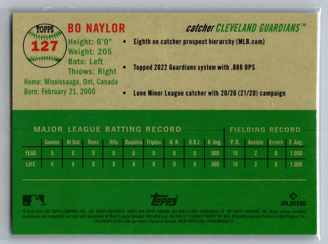2023 Topps Chrome Platinum Anniversary #127 Bo Naylor