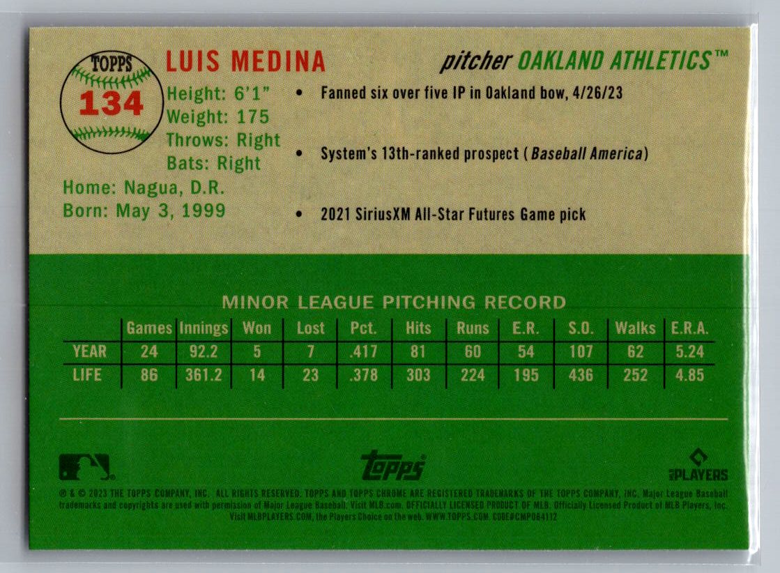 2023 Topps Chrome Platinum Anniversary #134 Luis Medina