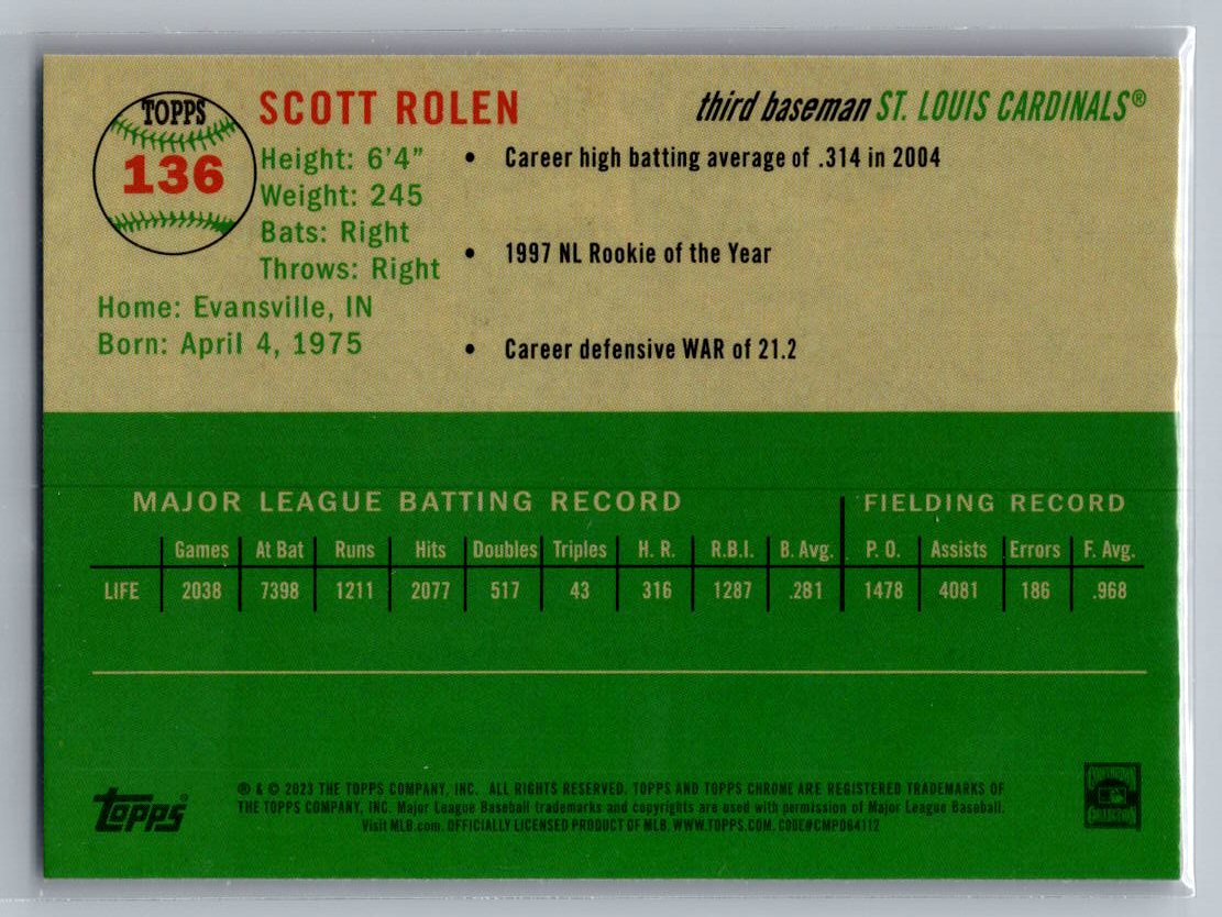 2023 Topps Chrome Platinum Anniversary #136 Scott Rolen