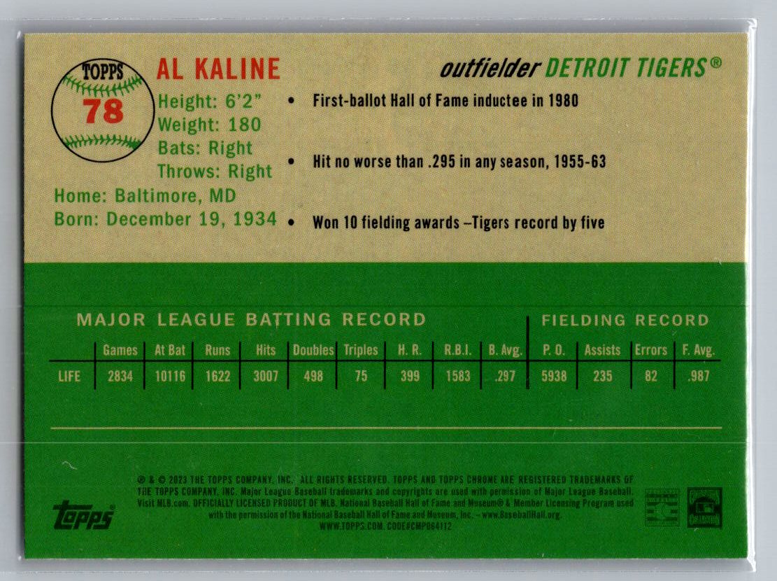 2023 Topps Chrome Platinum Anniversary #78 Al Kaline