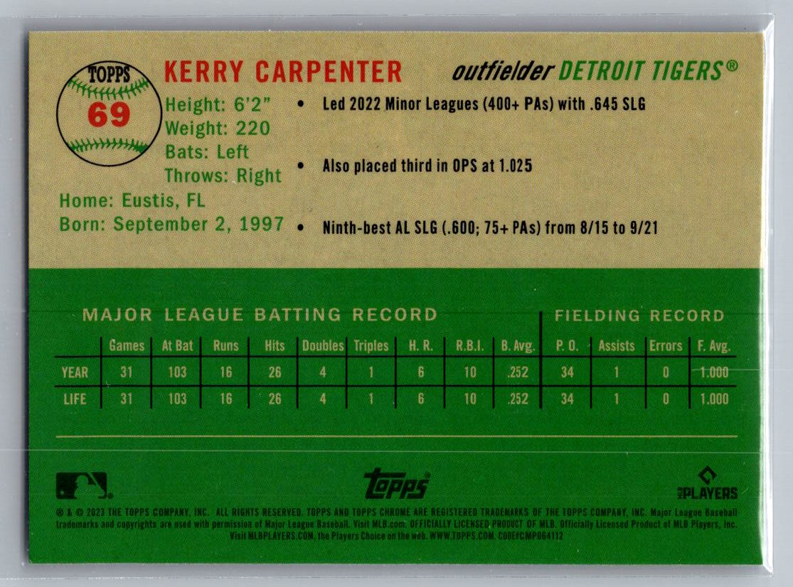2023 Topps Chrome Platinum Anniversary #69 Kerry Carpenter