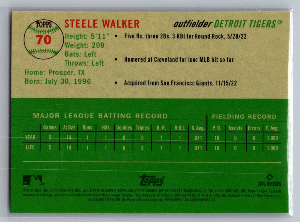 2023 Topps Chrome Platinum Anniversary #70 Steele Walker