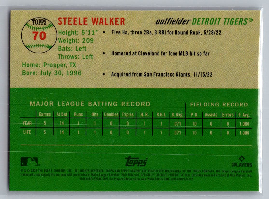 2023 Topps Chrome Platinum Anniversary #70 Steele Walker