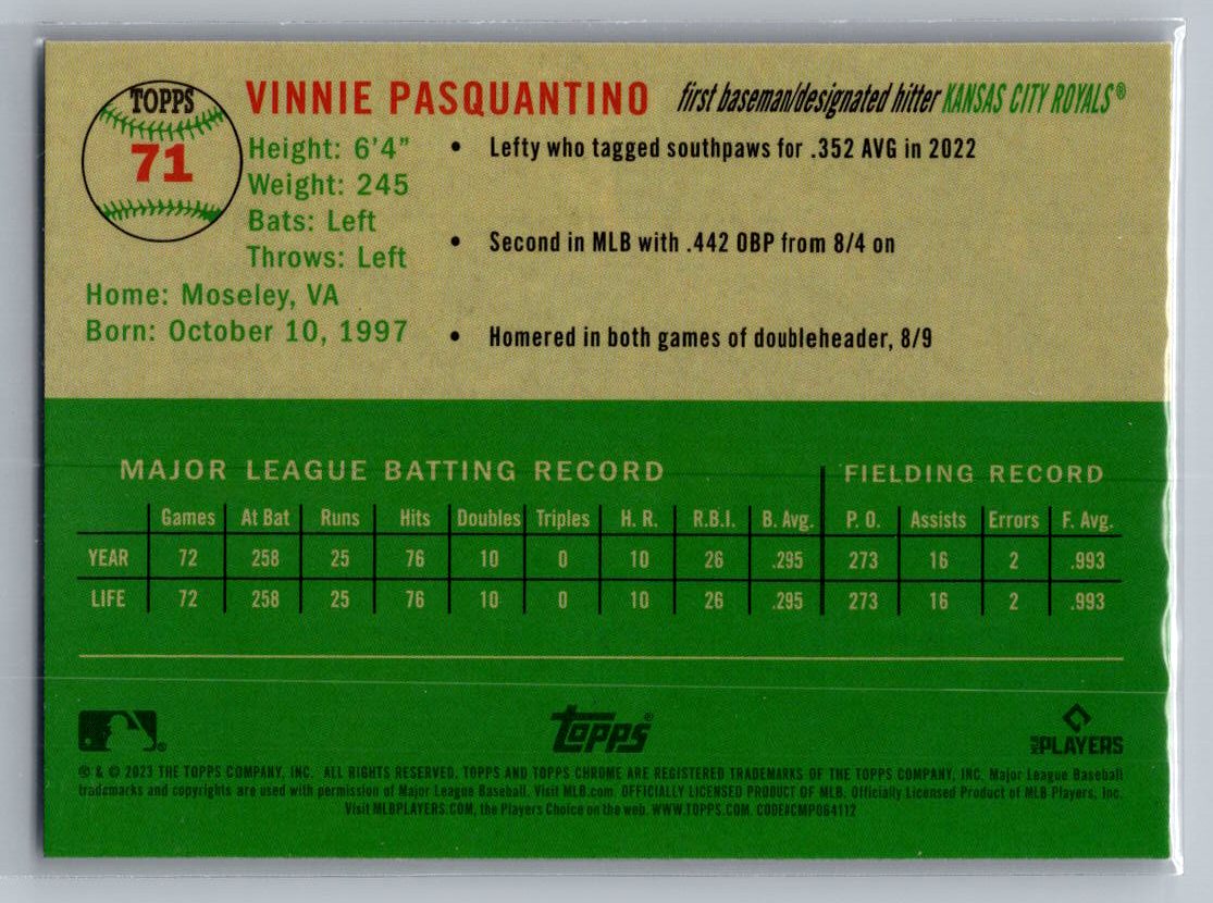 2023 Topps Chrome Platinum Anniversary #71 Vinnie Pasquantino