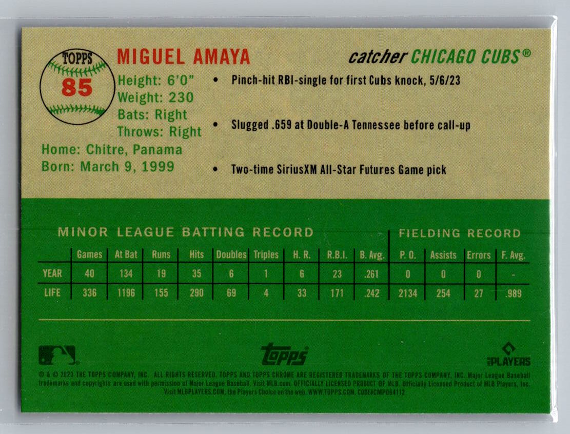 2023 Topps Chrome Platinum Anniversary #85 Miguel Amaya