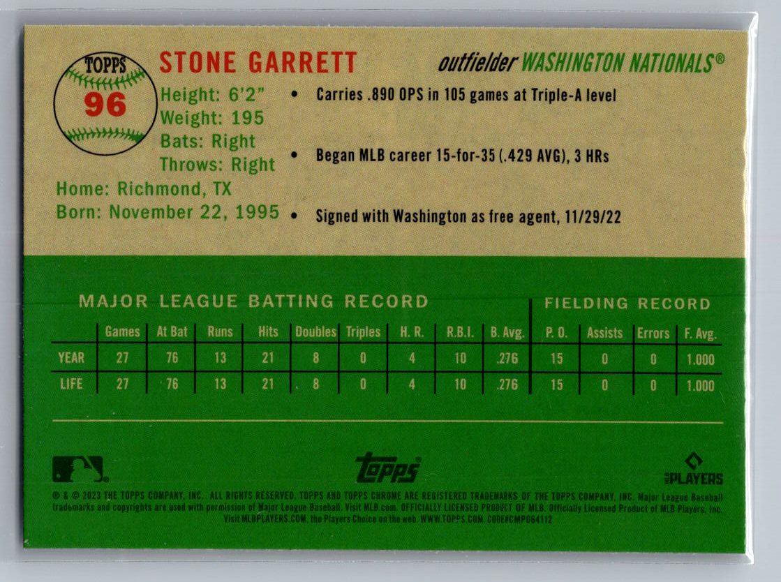 2023 Topps Chrome Platinum Anniversary #96 Stone Garrett