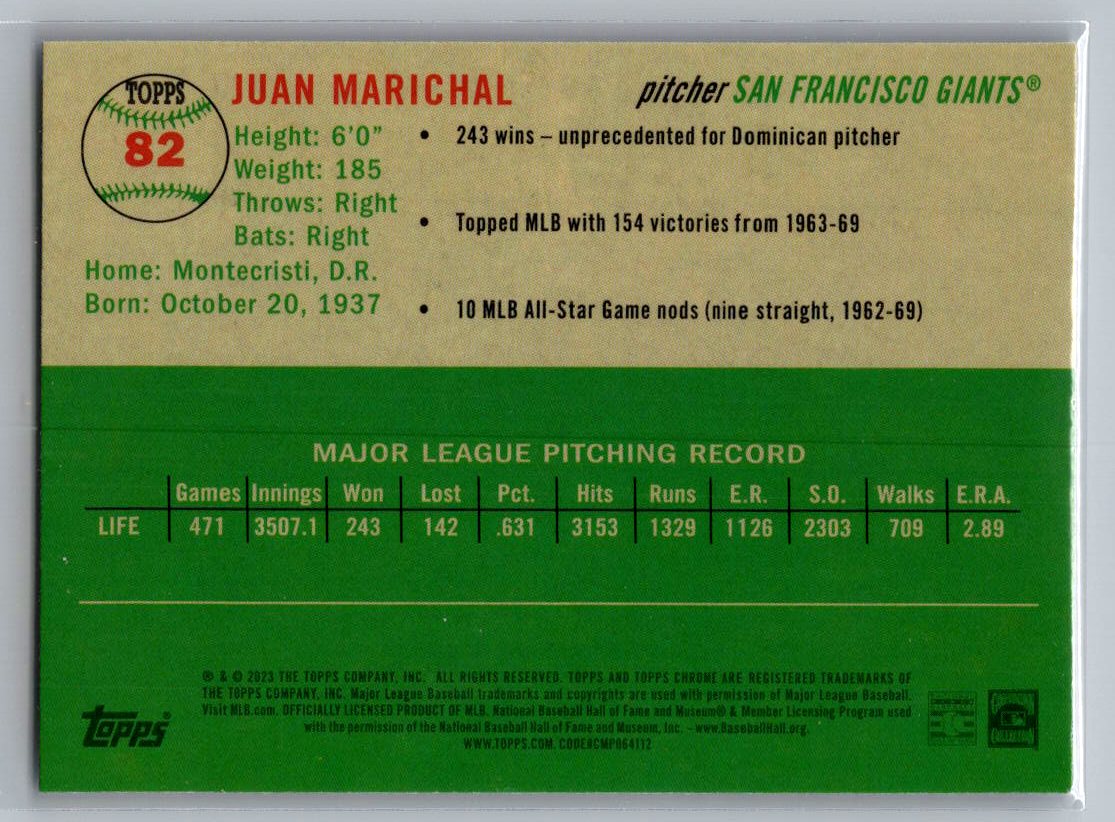 2023 Topps Chrome Platinum Anniversary #82 Juan Marichal