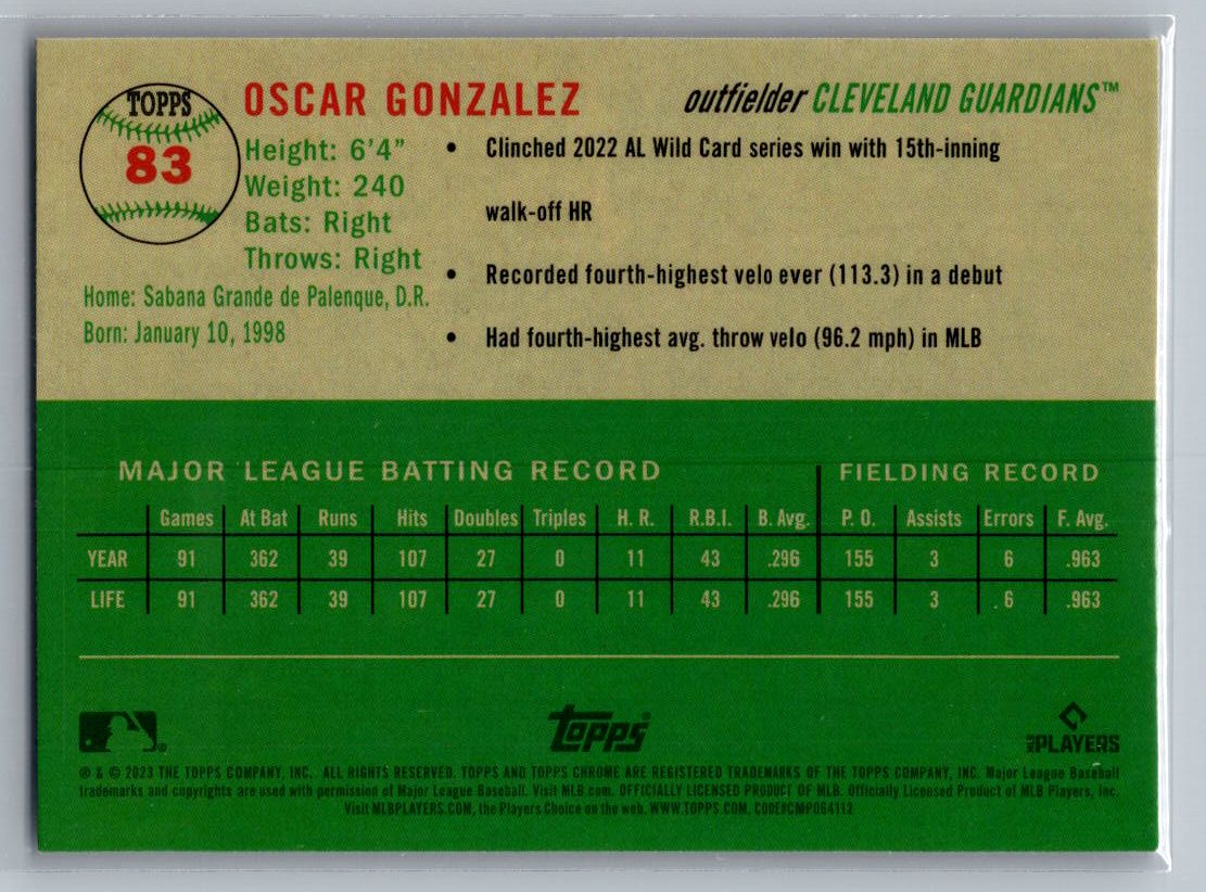 2023 Topps Chrome Platinum Anniversary #83 Oscar Gonzalez