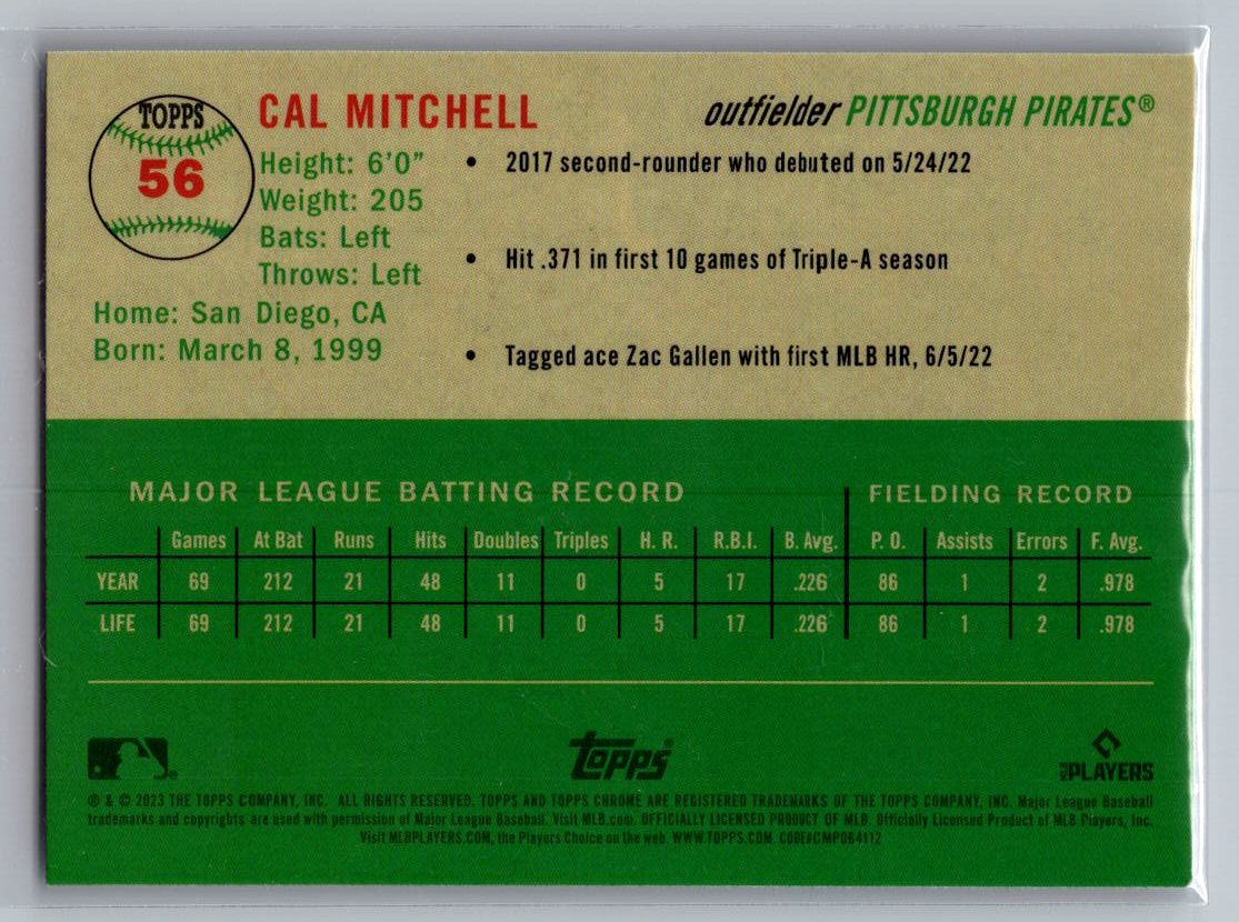 2023 Topps Chrome Platinum Anniversary #56 Cal Mitchell