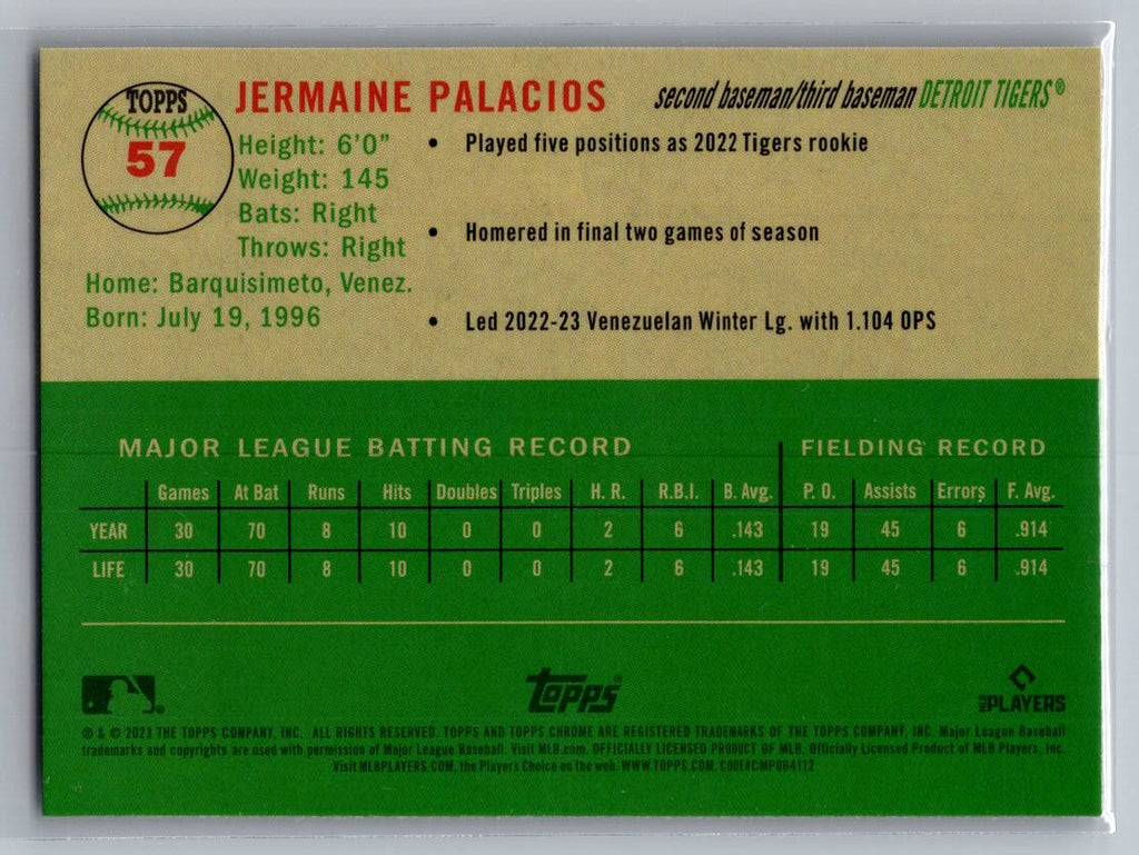 2023 Topps Chrome Platinum Anniversary #57 Jermaine Palacios