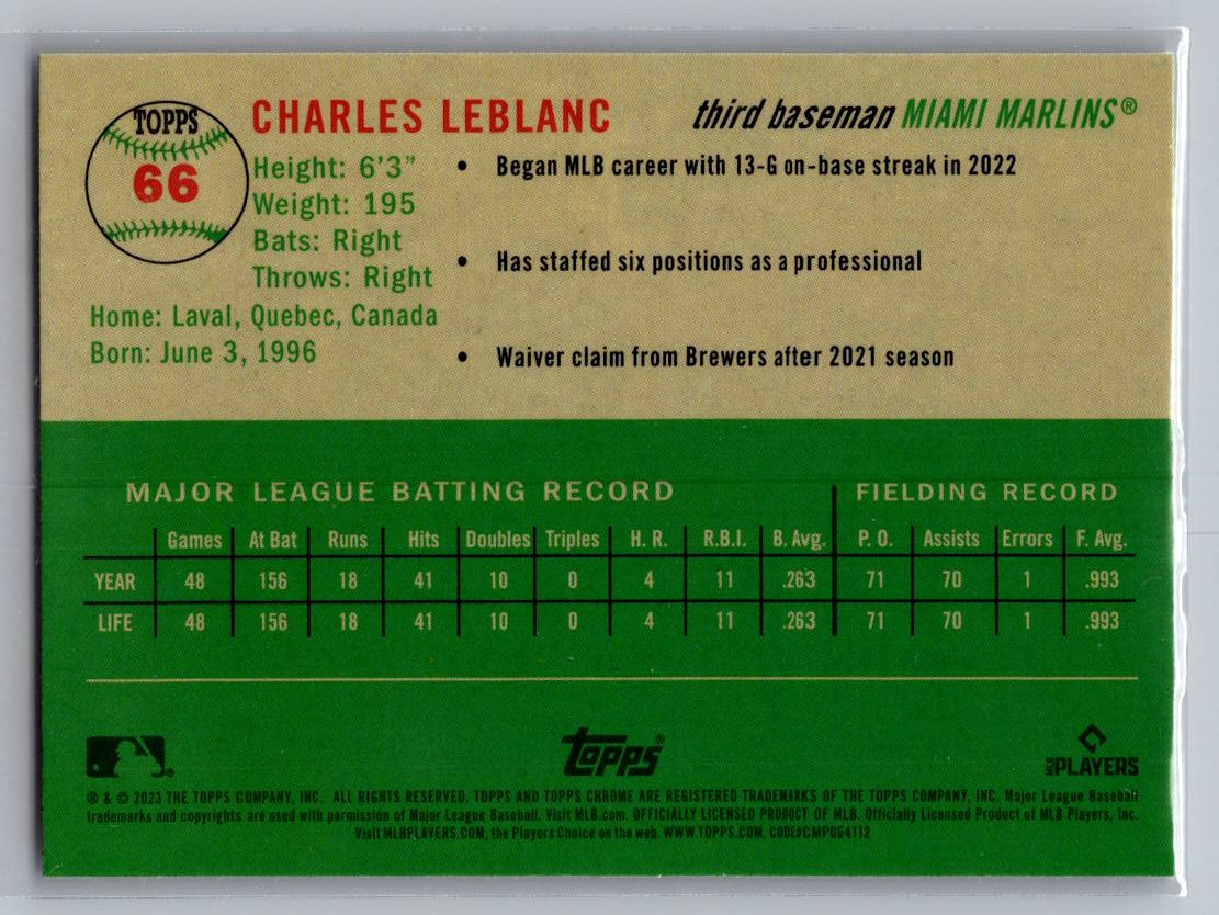2023 Topps Chrome Platinum Anniversary #66 Charles Leblanc