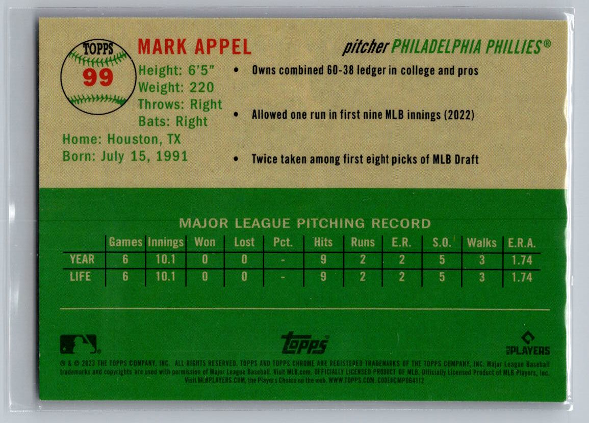 2023 Topps Chrome Platinum Anniversary #99 Mark Appel