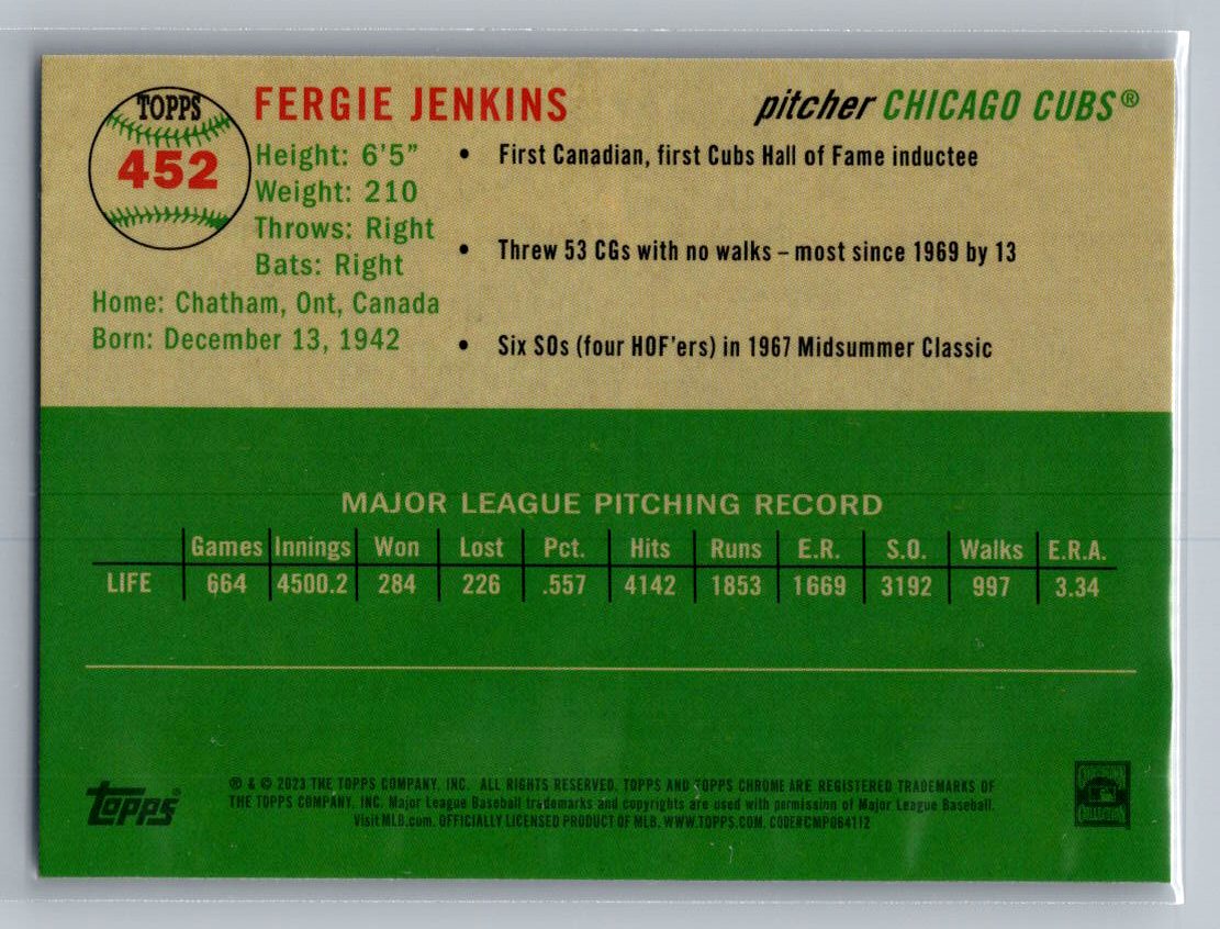 2023 Topps Chrome Platinum Anniversary #452 Fergie Jenkins