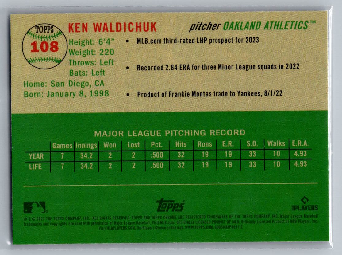 2023 Topps Chrome Platinum Anniversary #108 Ken Waldichuk