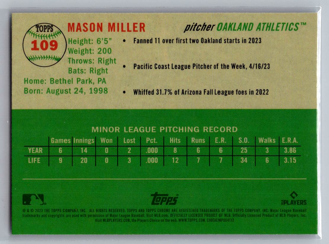 2023 Topps Chrome Platinum Anniversary #109 Mason Miller