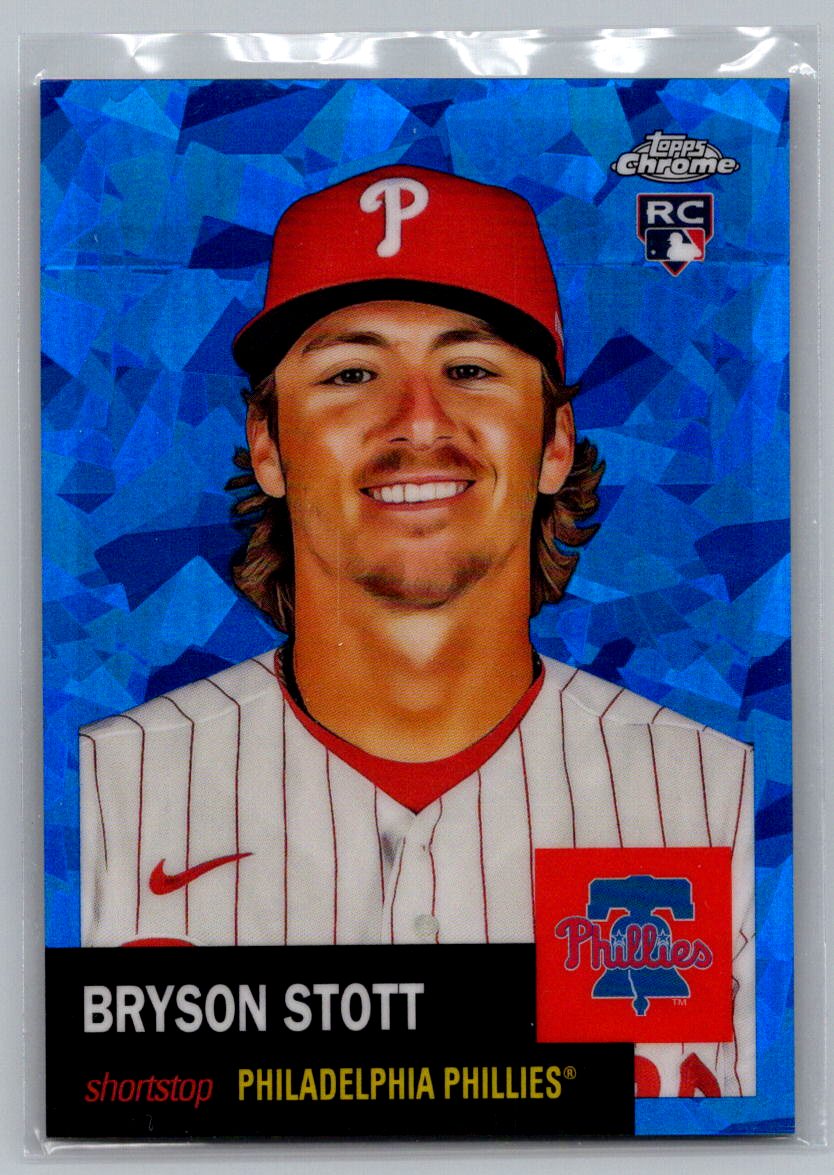 2022 Topps Chrome Platinum Anniversary #79 Bryson Stott Blue Atomic Refractor