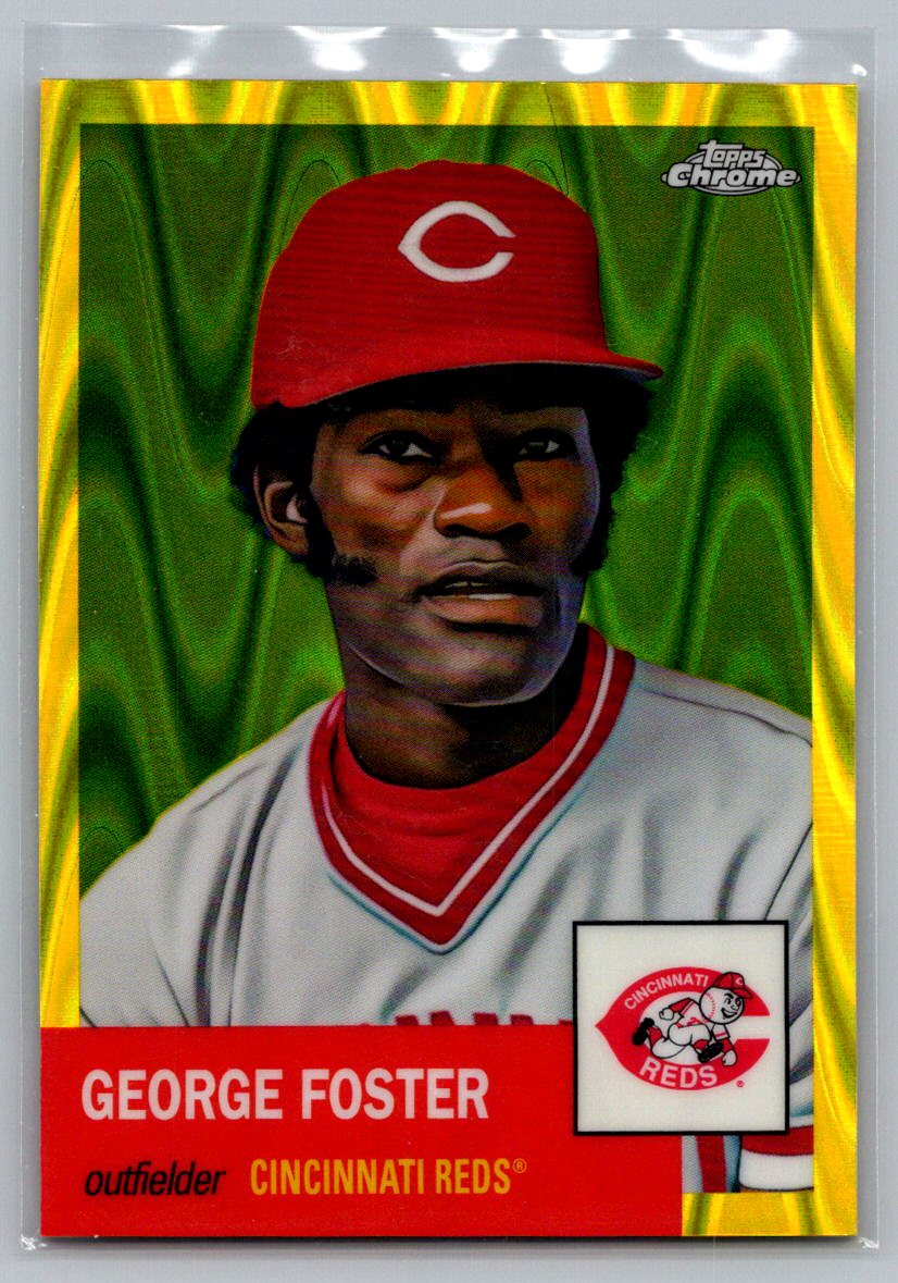 2022 Topps Chrome Platinum Anniversary #395 George Foster Yellow Raywave