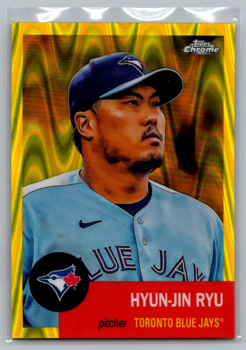 2022 Topps Chrome Platinum Anniversary #105 Hyun-Jin Ryu Yellow Raywave