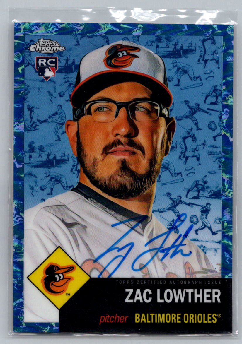 2022 Topps Chrome Platinum Anniversary #271 Zac Lowther Blue Toile Auto