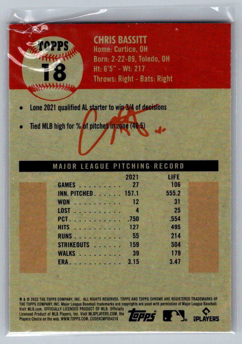 2022 Topps Chrome Platinum Anniversary #18 Chris Bassitt